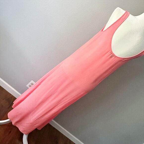 J. Crew Peach Pink 100% Silk Scoop Neck Maxi Dress women's size XS - Picture 6 of 11